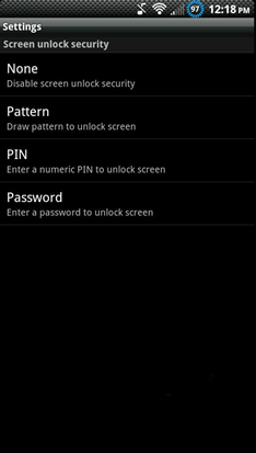 Android Lock Screen Settings